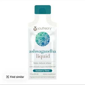 Youtheory Ashwagandha Liquid - 12
Single Servings, Blueberry Flavor